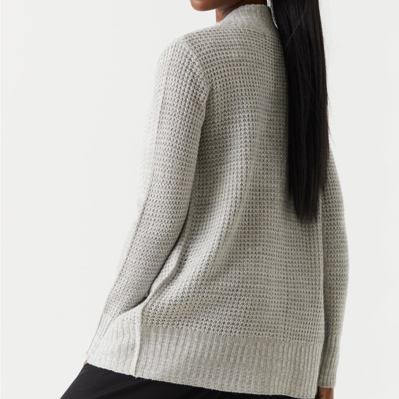 NWT Grey Waffle Knit Cardigan - Picture 2 of 5